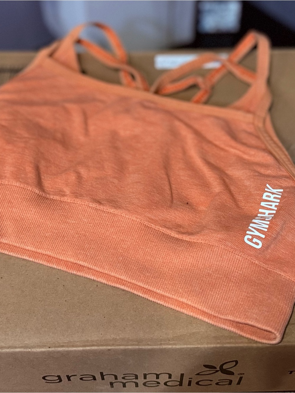 Gymshark Orange Seamless Double-Strap Sports Bra